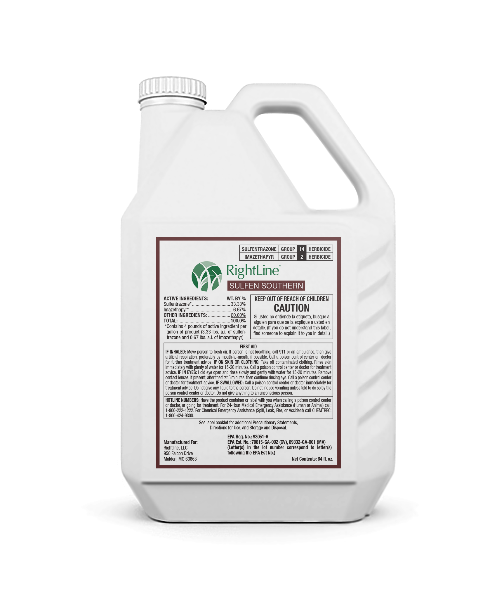 (image for) Sulfen Southern Herbicide - Imazethapyr, Sulfentrazone (64 oz) - compare to Dismiss South